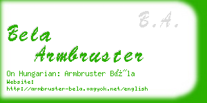 bela armbruster business card